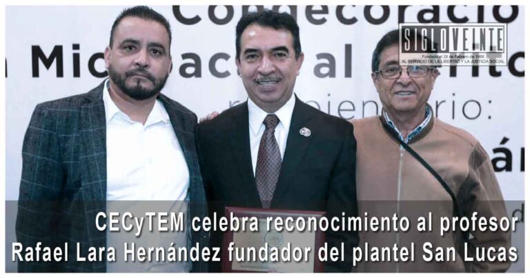 CECyTEM celebra reconocimiento al profesor Rafael Lara Hernández fundador del plantel San Lucas