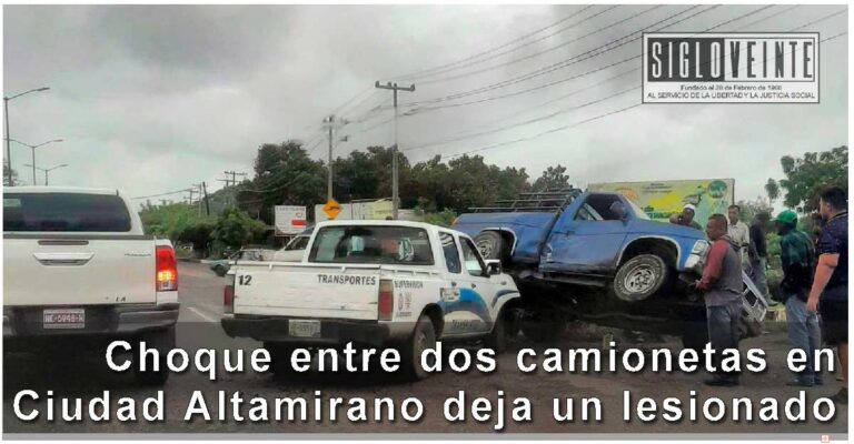 Choque entre dos camionetas en Ciudad Altamirano deja un lesionado