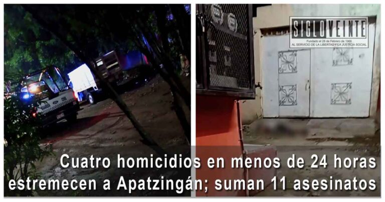 Cuatro homicidios en menos de 24 horas estremecen a Apatzingán; suman 11 asesinatos en junio