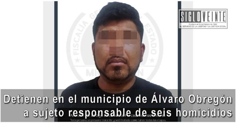 Detienen en el municipio de Álvaro Obregón a sujeto responsable de seis homicidios; le aseguran vehículos robados, un arma y narcóticos