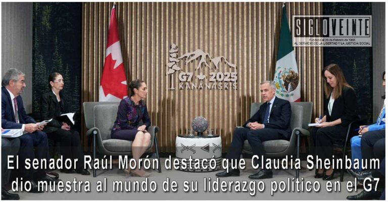 El senador Raúl Morón destacó que Claudia Sheinbaum dio muestra al mundo de su liderazgo político en el G7