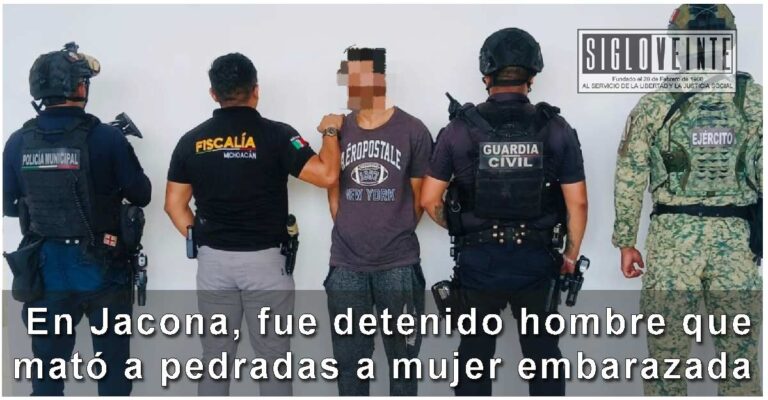 En Jacona, fue detenido hombre que mató a pedradas a mujer embarazada