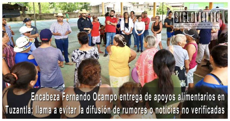 Encabeza Fernando Ocampo entrega de apoyos alimentarios en Tuzantla; llama a evitar la difusión de rumores o noticias no verificadas