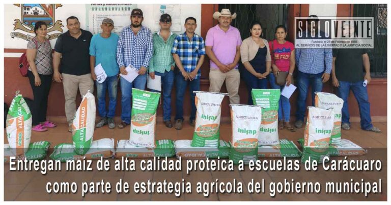 Entregan maíz de alta calidad proteica a escuelas de Carácuaro como parte de estrategia agrícola del gobierno municipal