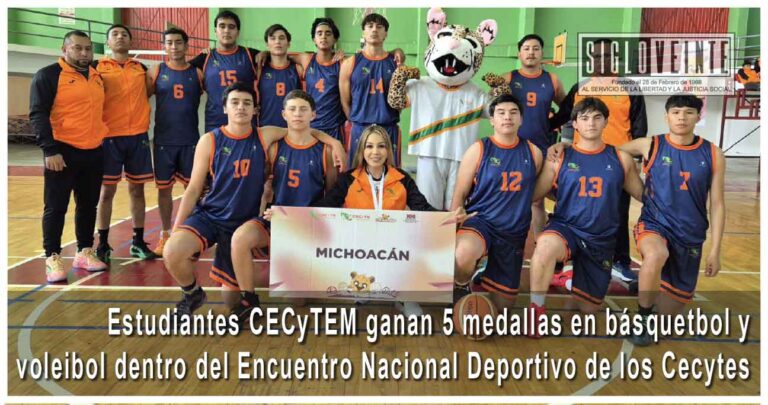 Estudiantes CECyTEM ganan 5 medallas en básquetbol y voleibol dentro del Encuentro Nacional Deportivo de los Cecytes