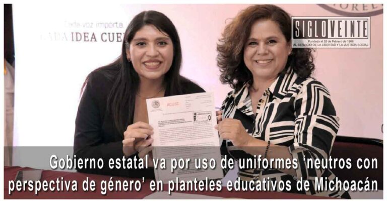 Gobierno estatal va por uso de uniformes ‘neutros con perspectiva de género’ en planteles educativos de Michoacán