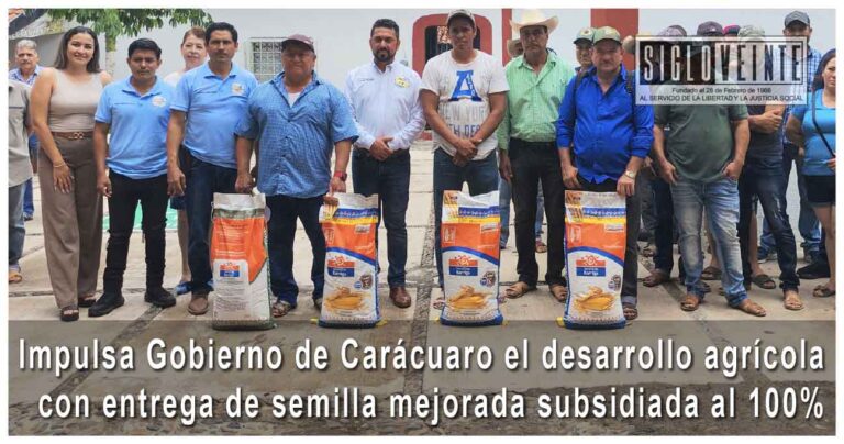 Impulsa Gobierno de Carácuaro el desarrollo agrícola con entrega de semilla mejorada subsidiada al 100%