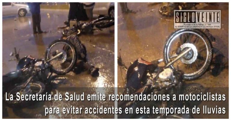 La Secretaría de Salud emite recomendaciones a motociclistas para evitar accidentes en esta temporada de lluvias