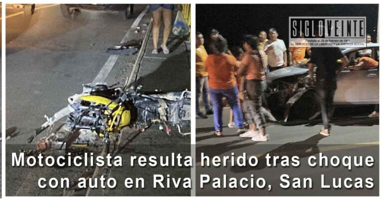 Motociclista resulta herido tras choque con auto en Riva Palacio, San Lucas