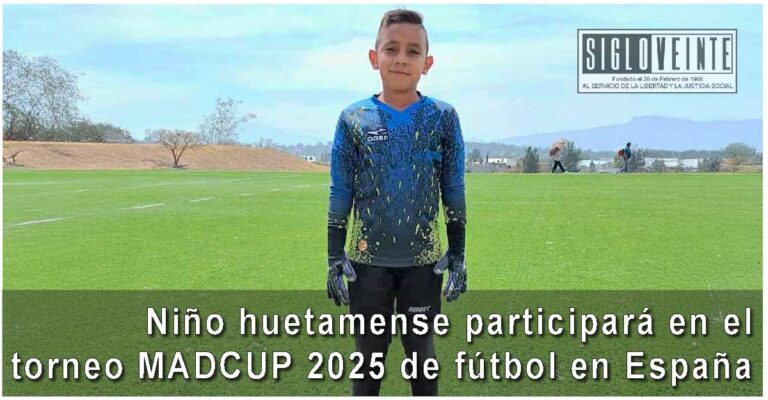 Niño huetamense participará en el torneo MADCUP 2025 de fútbol en España
