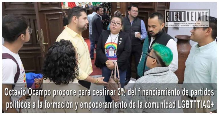 Octavio Ocampo propone para destinar 2% del financiamiento de partidos políticos a la formación y empoderamiento de la comunidad LGBTTTIAQ+