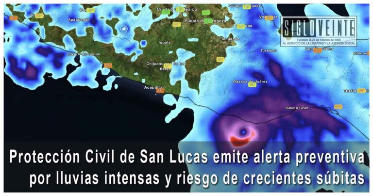 Protección Civil de San Lucas emite alerta preventiva por lluvias intensas y riesgo de crecientes súbitas
