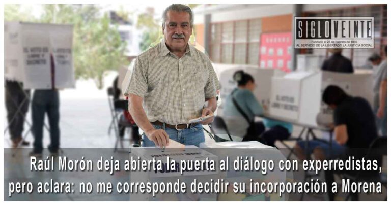 Raúl Morón deja abierta la puerta al diálogo con experredistas, pero aclara: no me corresponde decidir su incorporación a Morena