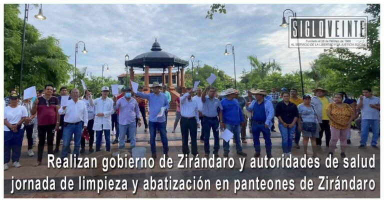 Realizan gobierno de Zirándaro y autoridades de salud jornada de limpieza y abatización en panteones de Zirándaro