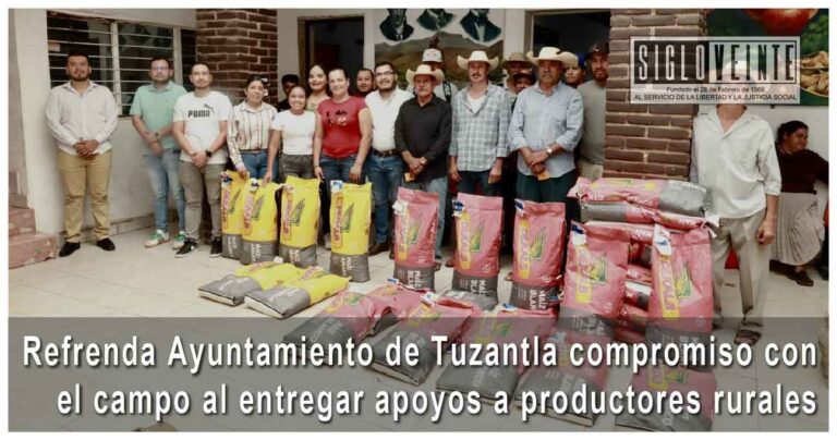Refrenda Ayuntamiento de Tuzantla compromiso con el campo al entregar apoyos a productores rurales