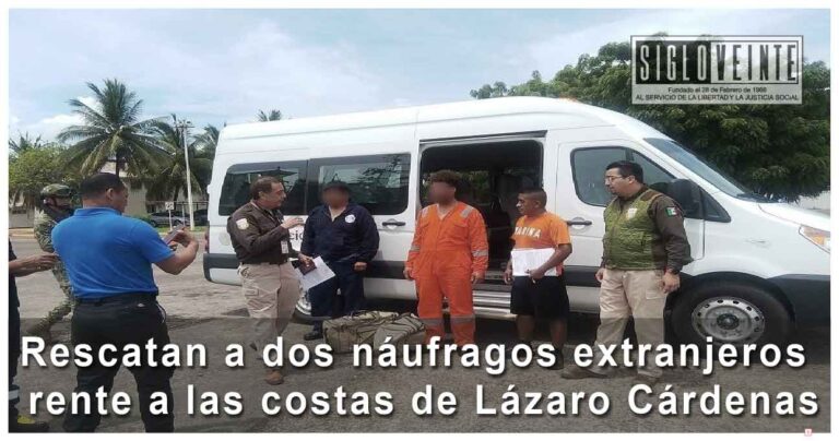 Rescatan a dos náufragos extranjeros frente a las costas de Lázaro Cárdenas