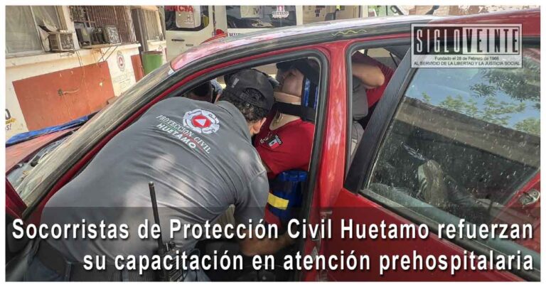 Socorristas de Protección Civil Huetamo refuerzan su capacitación en atención prehospitalaria
