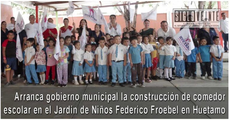 Arranca gobierno municipal la construcción de comedor escolar en el Jardín de Niños Federico Froebel en Huetamo