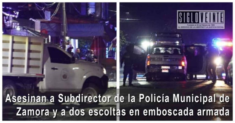 Asesinan a Subdirector de la Policía Municipal de Zamora y a dos escoltas en emboscada armada