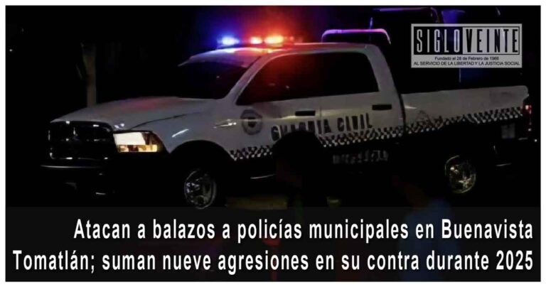 Atacan a balazos a policías municipales en Buenavista Tomatlán; suman nueve agresiones en su contra durante 2025