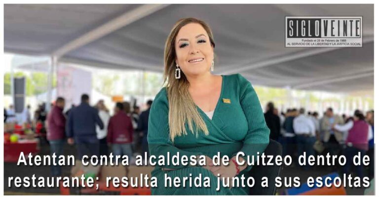 Atentan contra alcaldesa de Cuitzeo dentro de restaurante; resulta herida junto a sus escoltas
