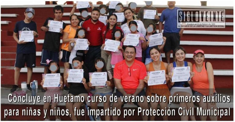 Concluye en Huetamo curso de verano sobre primeros auxilios para niñas y niños, fue impartido por Protección Civil Municipal
