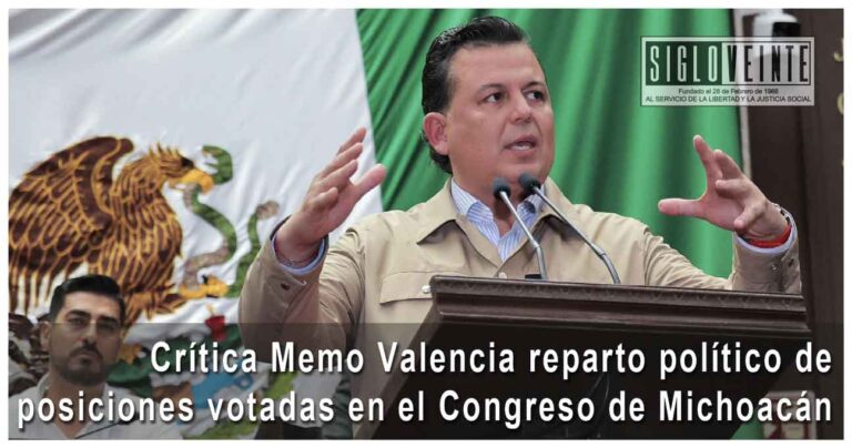 Crítica Memo Valencia reparto político de posiciones votadas en el Congreso de Michoacán