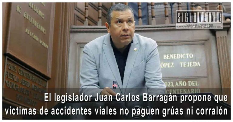 El legislador Juan Carlos Barragán propone que víctimas de accidentes viales no paguen grúas ni corralón