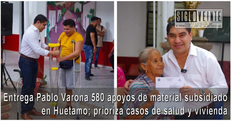 Entrega Pablo Varona 580 apoyos de material subsidiado en Huetamo; prioriza casos de salud y vivienda