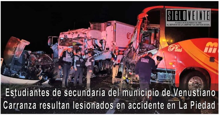 Estudiantes de secundaria del municipio de Venustiano Carranza resultan lesionados en accidente en La Piedad