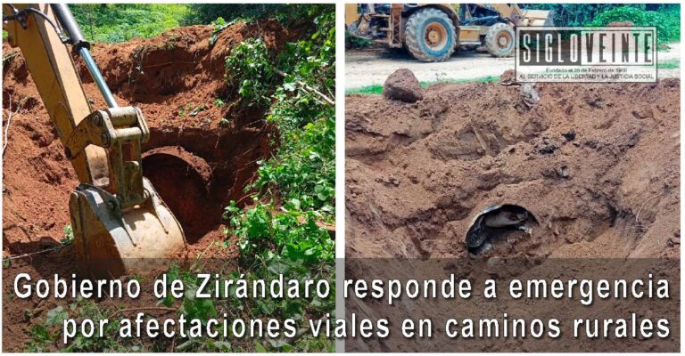 Gobierno de Zirándaro responde a emergencia por afectaciones viales en caminos rurales