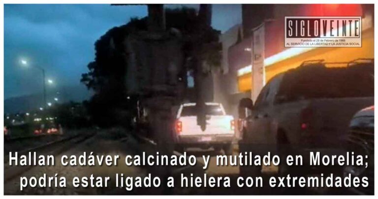Hallan cadáver calcinado y mutilado en Morelia; podría estar ligado a hielera con extremidades
