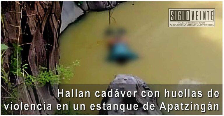 Hallan cadáver con huellas de violencia en un estanque de Apatzingán