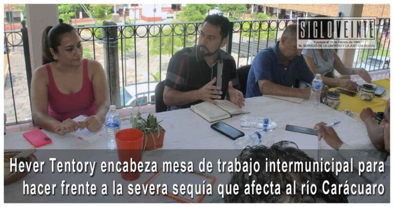 Hever Tentory encabeza mesa de trabajo intermunicipal para hacer frente a la severa sequía que afecta al río Carácuaro