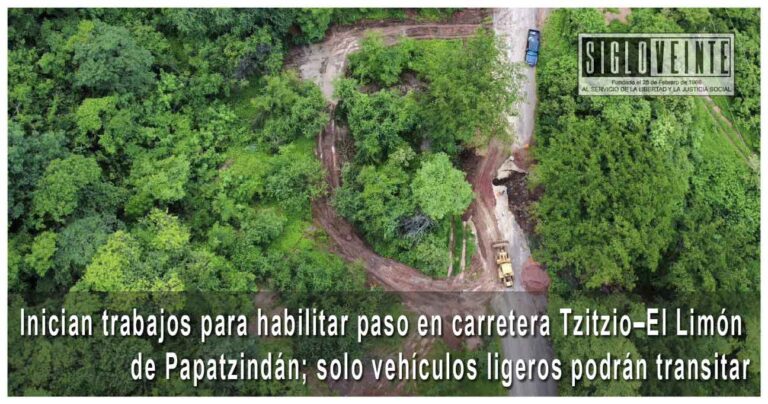 Inician trabajos para habilitar paso en carretera Tzitzio–El Limón de Papatzindán; solo vehículos ligeros podrán transitar