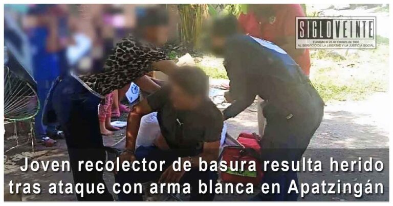 Joven recolector de basura resulta herido tras ataque con arma blanca en Apatzingán