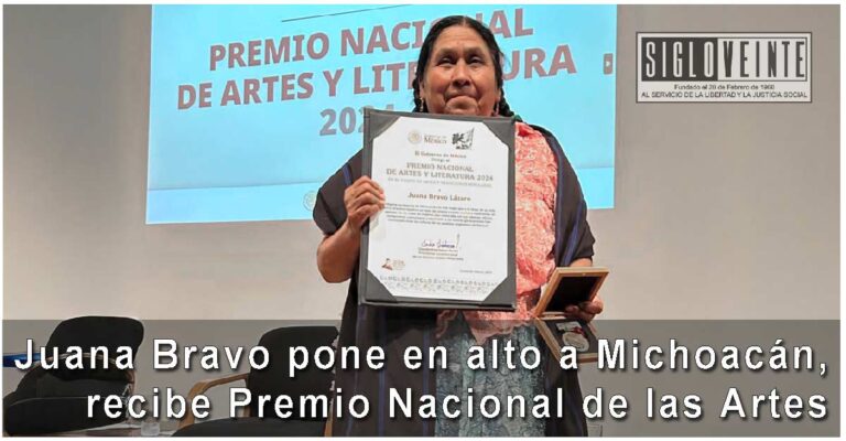 Juana Bravo pone en alto a Michoacán, recibe Premio Nacional de las Artes