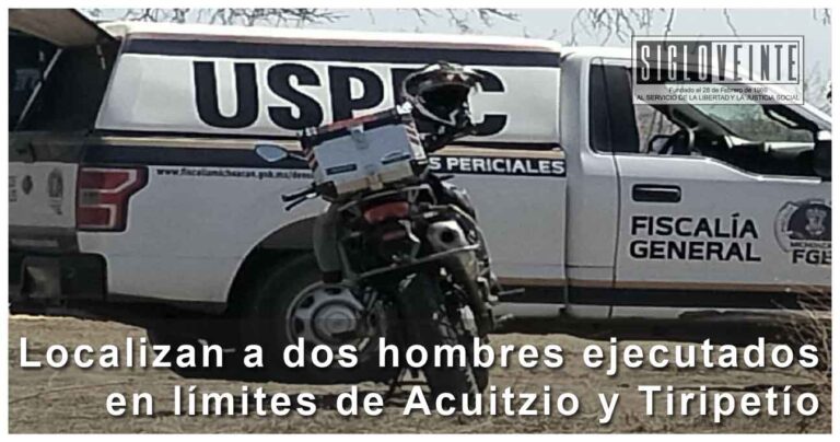 Localizan a dos hombres ejecutados en límites de Acuitzio y Tiripetío