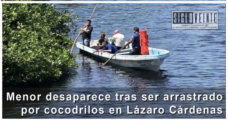 Menor desaparece tras ser arrastrado por cocodrilos en Lázaro Cárdenas