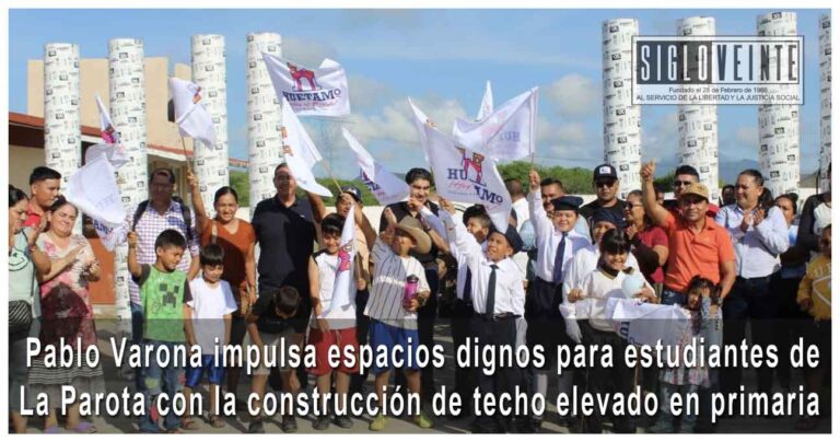 Pablo Varona impulsa espacios dignos para estudiantes de La Parota con la construcción de techo elevado en primaria