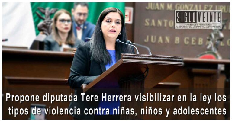 Propone diputada Tere Herrera visibilizar en la ley los tipos de violencia contra niñas, niños y adolescentes