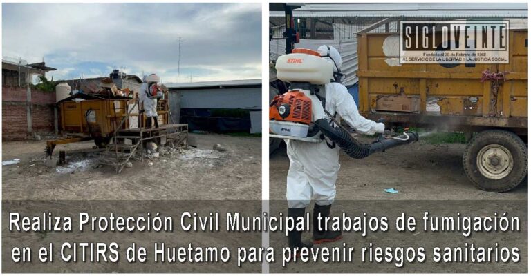 Realiza Protección Civil Municipal trabajos de fumigación en el CITIRS de Huetamo para prevenir riesgos sanitarios