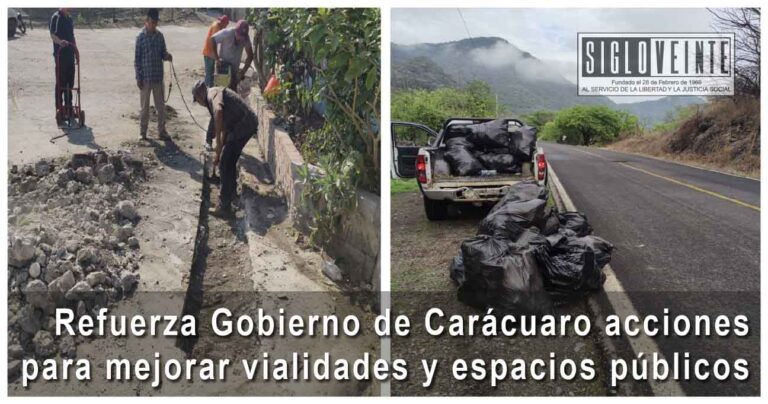 Refuerza Gobierno de Carácuaro acciones para mejorar vialidades y espacios públicos