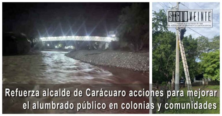 Refuerza alcalde de Carácuaro acciones para mejorar el alumbrado público en colonias y comunidades