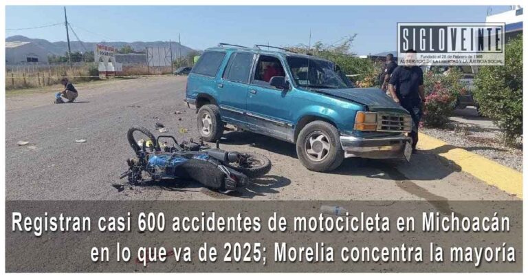 Registran casi 600 accidentes de motocicleta en Michoacán en lo que va de 2025; Morelia concentra la mayoría