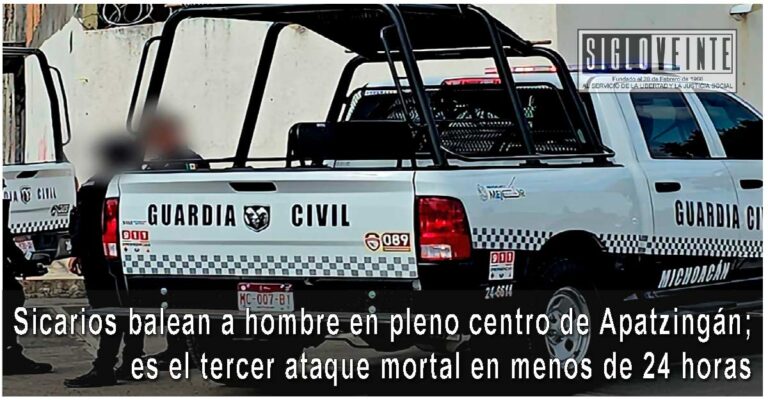 Sicarios balean a hombre en pleno centro de Apatzingán; es el tercer ataque mortal en menos de 24 horas
