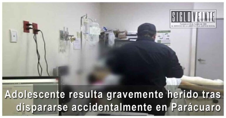 Adolescente resulta gravemente herido tras dispararse accidentalmente en Parácuaro