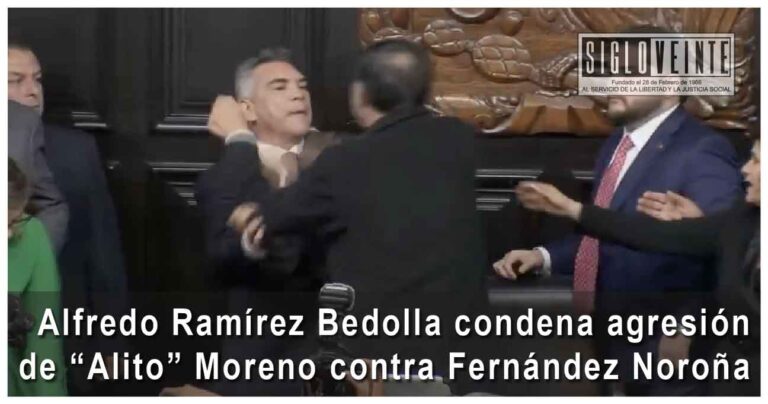 Alfredo Ramírez Bedolla condena agresión de “Alito” Moreno contra Fernández Noroña
