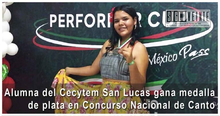 Alumna del Cecytem San Lucas gana medalla de plata en Concurso Nacional de Canto