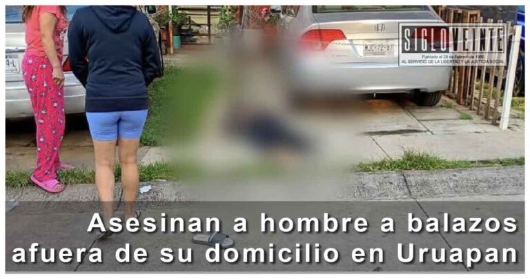 Asesinan a hombre a balazos afuera de su domicilio en Uruapan